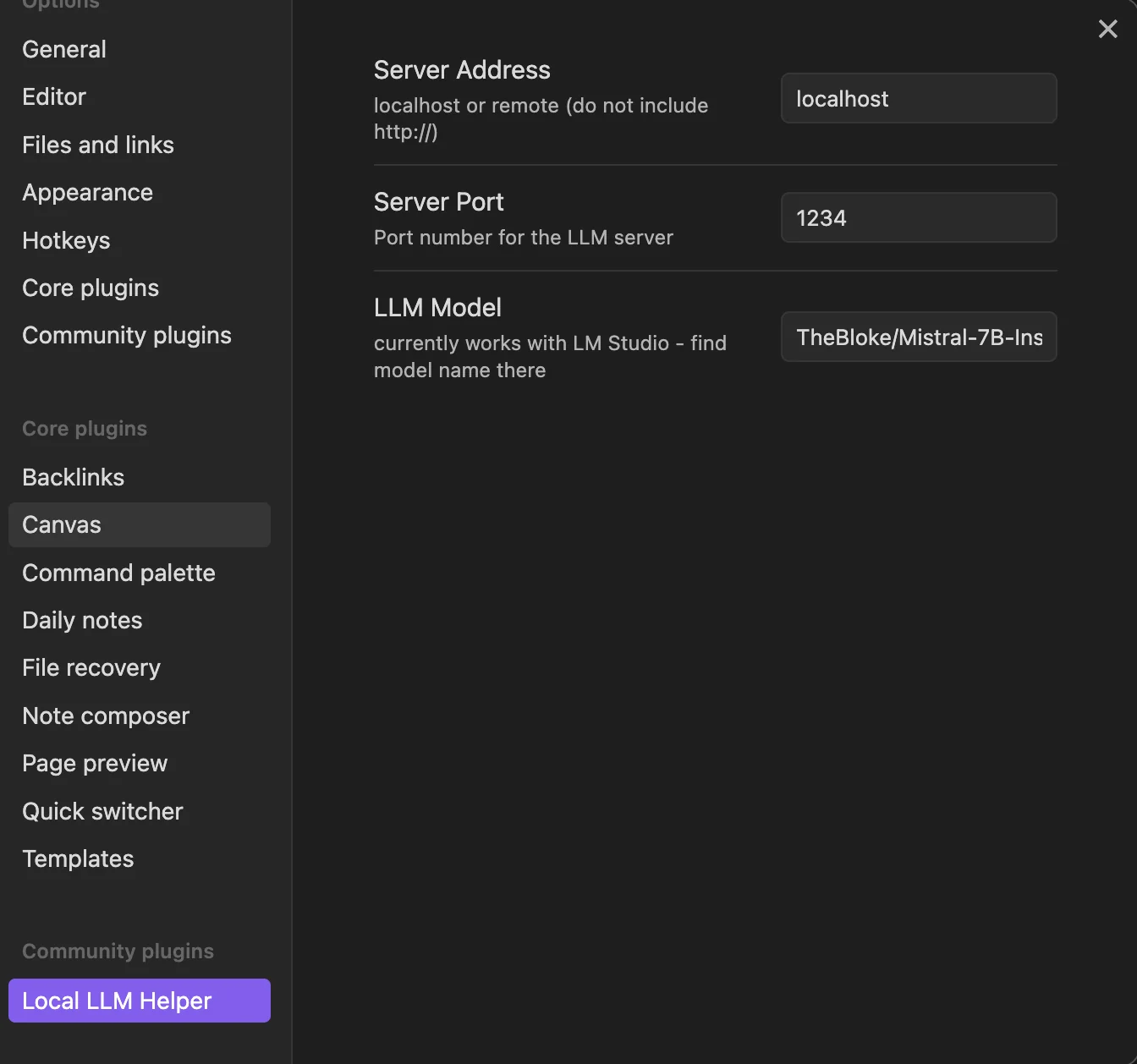 Plugin Settings